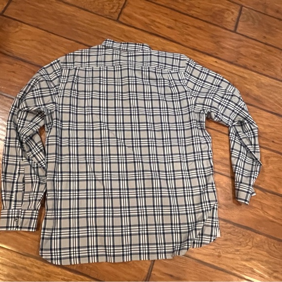 Banana Republic dress shirt mens XL Camden Fit gray blue plaid button down nice! - Picture 8 of 10